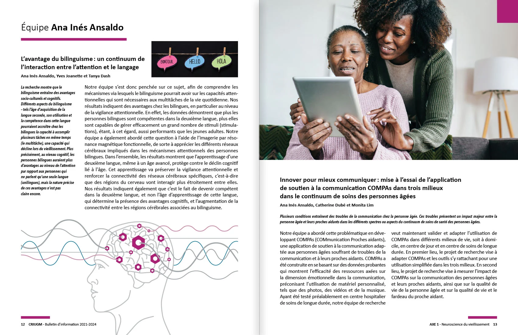Bulletin du Centre de recherche de l’IUGM — pages 12 et 13
