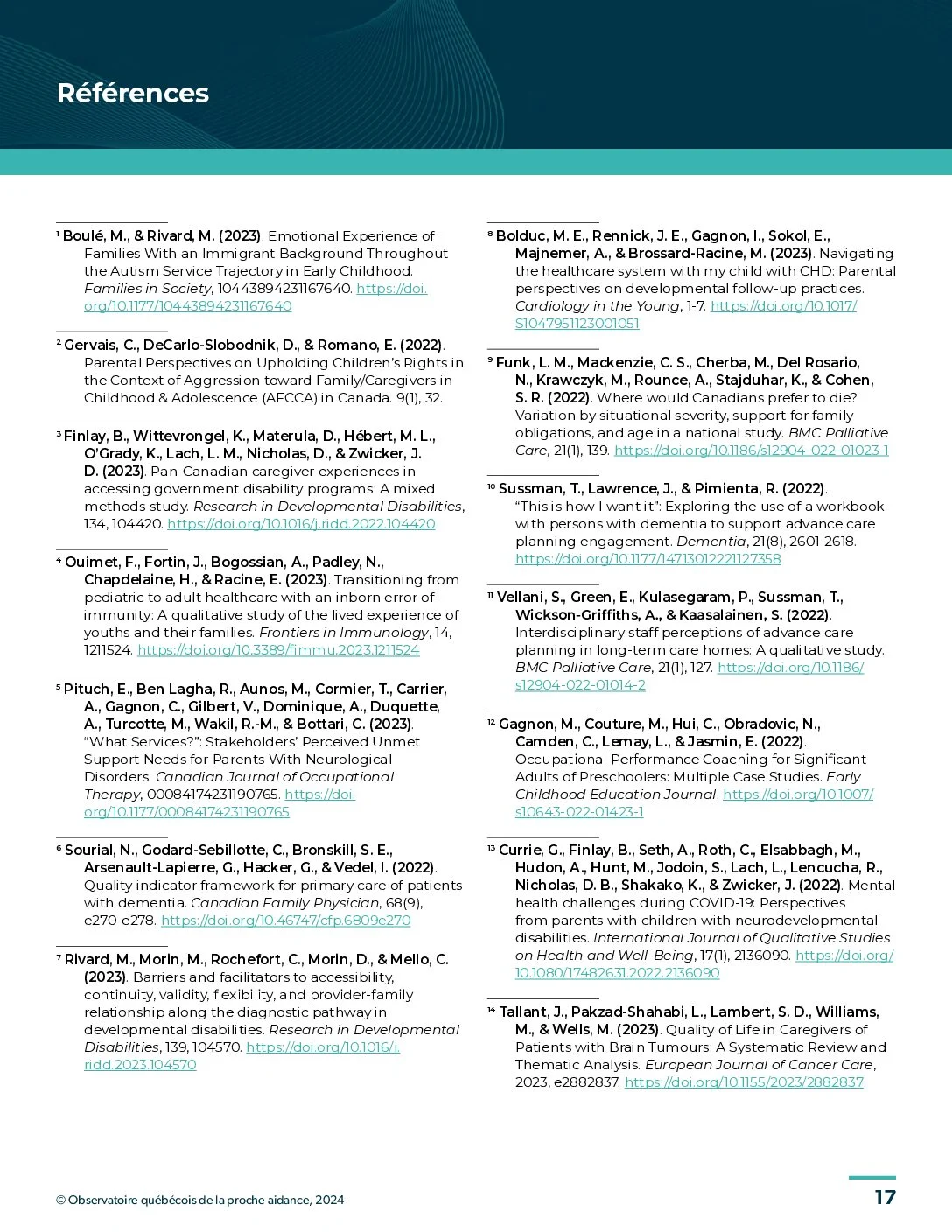 Bulletin de l’Observatoire québécois de la proche aidance — page 17