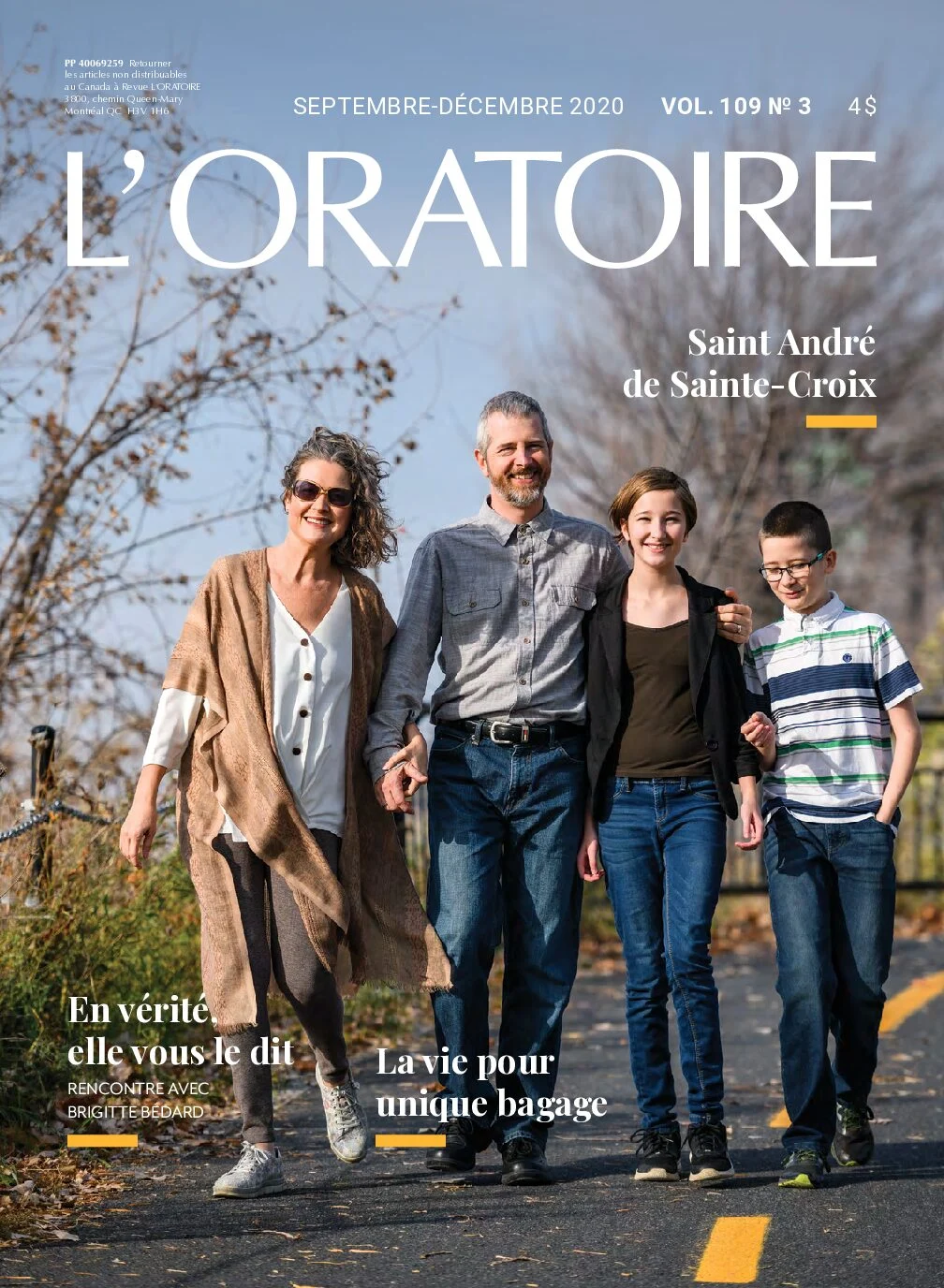 Revue L’ORATOIRE, automne 2020 — page couverture