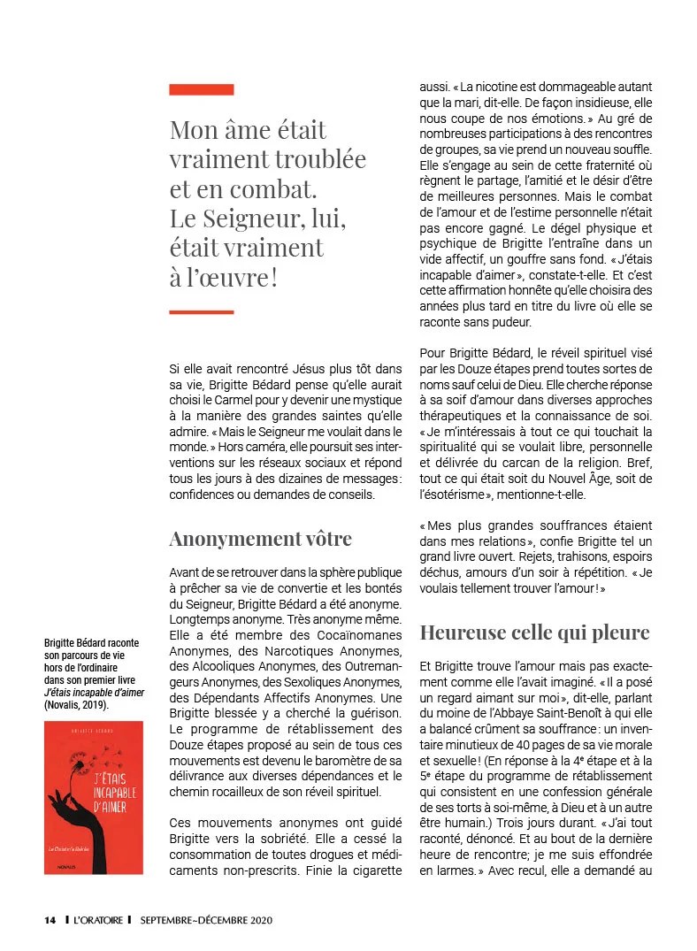 Revue L’ORATOIRE, automne 2020 — page 14