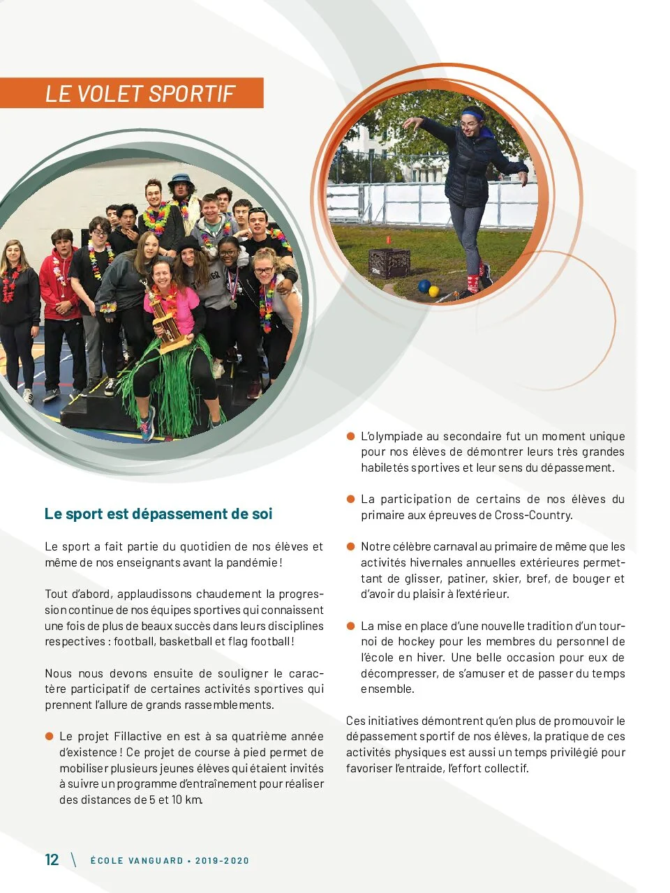 Rapport annuel 2019-2020 de l’École Vanguard — page 12