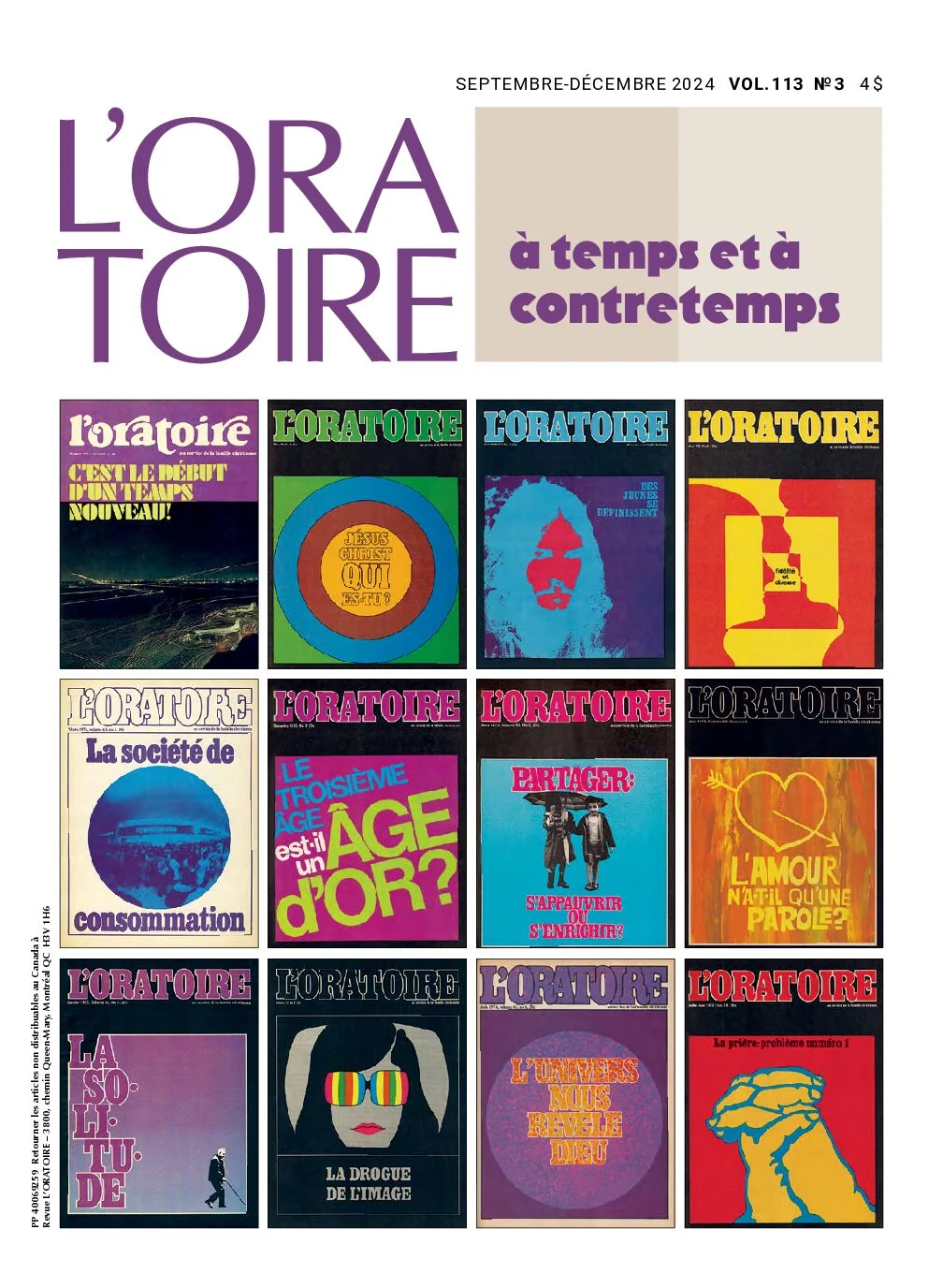 Revue L’ORATOIRE, automne 2024 — page couverture