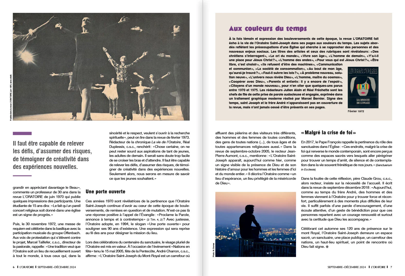 Revue L’ORATOIRE, automne 2024 — pages 6 et 7