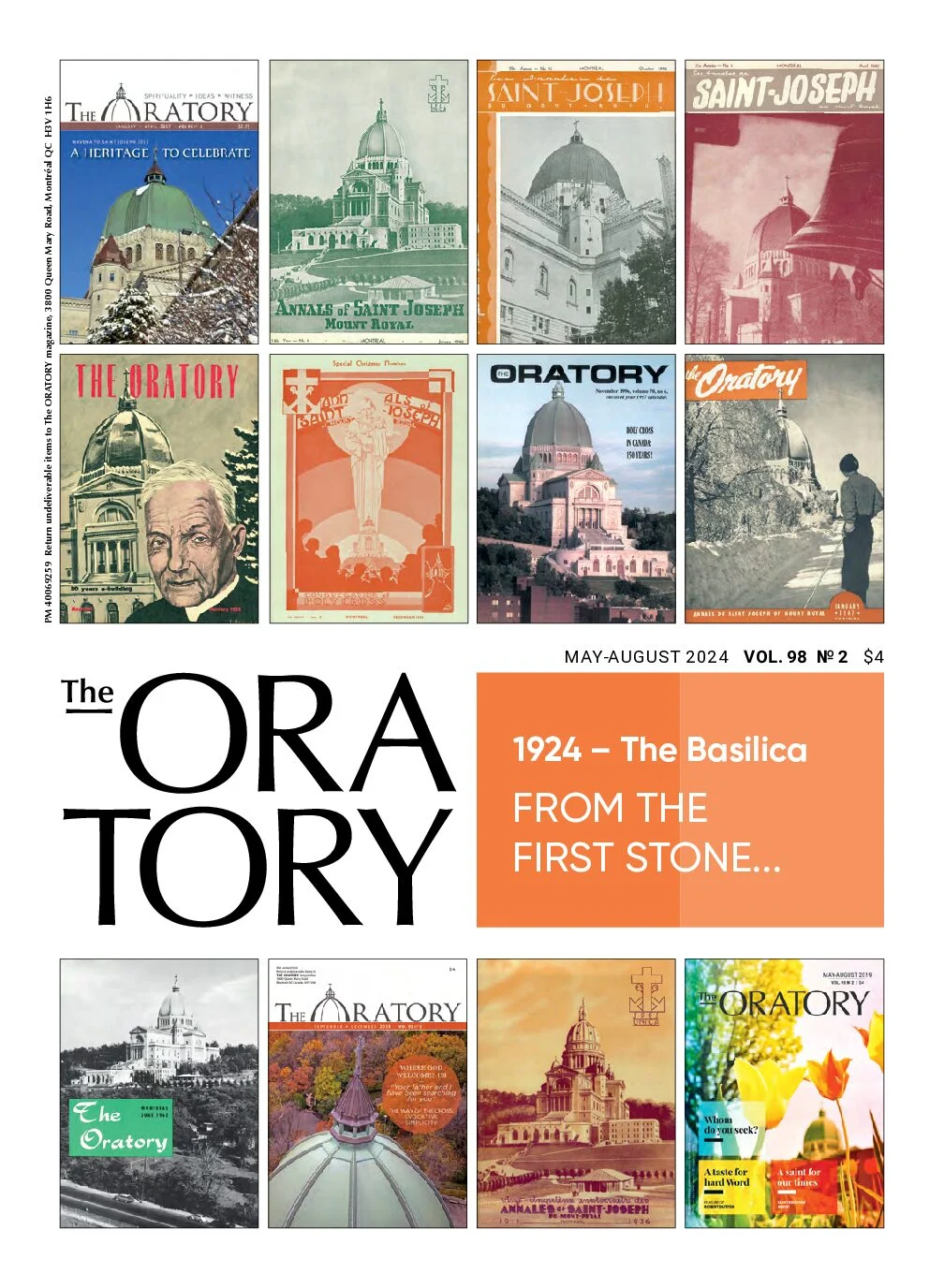 Revue The ORATORY, été 2024 — page couverture