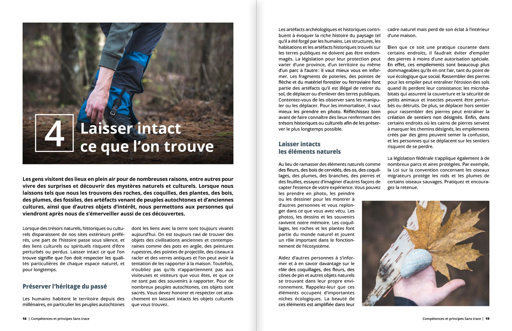 Guide pratique De ville en forêt et Sans trace Canada — pages 18 et 19