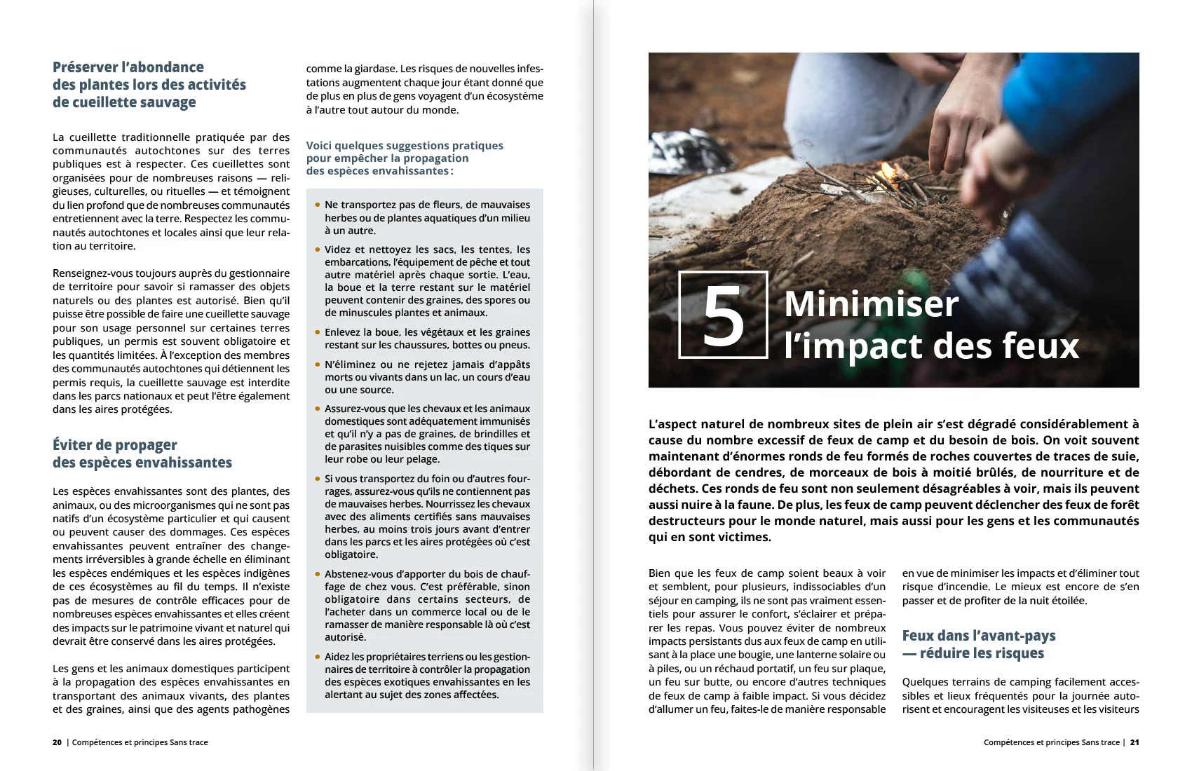 Guide pratique De ville en forêt et Sans trace Canada — pages 20 et 21