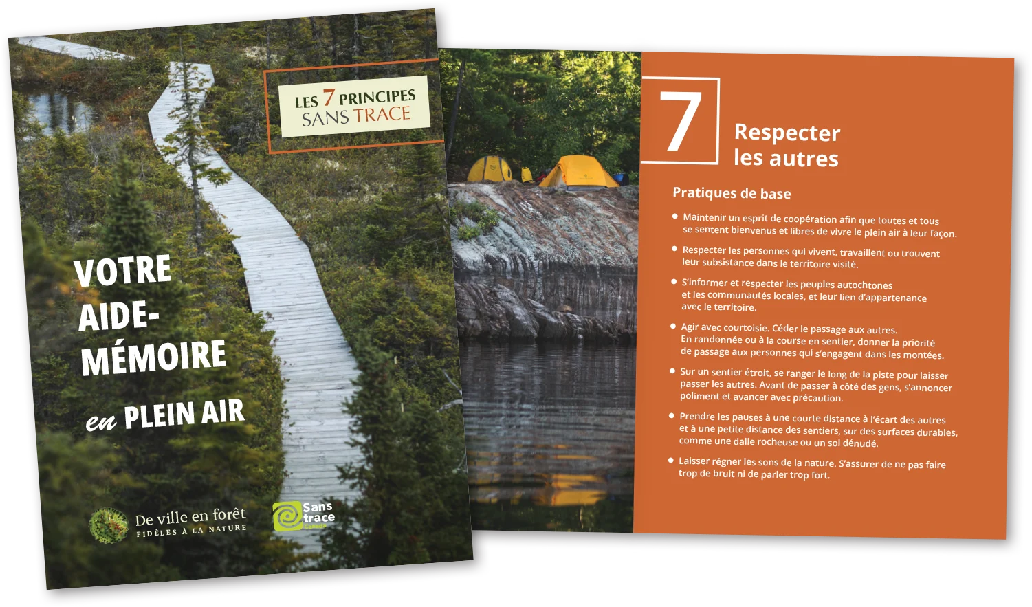 Série de guides De ville en forêt et Sans trace Canada — visuel promotionnel de la collection complète